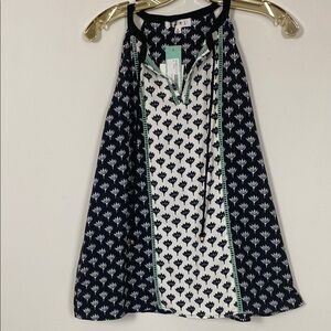 THML Black and White Floral Sleeveless Top